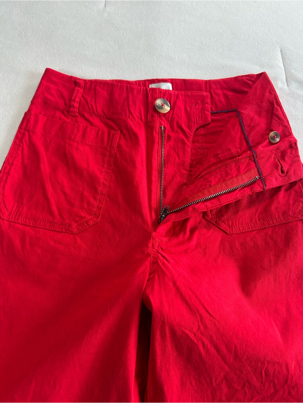 Maeve The Colette High-Rise Wide-Leg Cropped Pants Red Women’s Size 27 - Picture 6 of 16